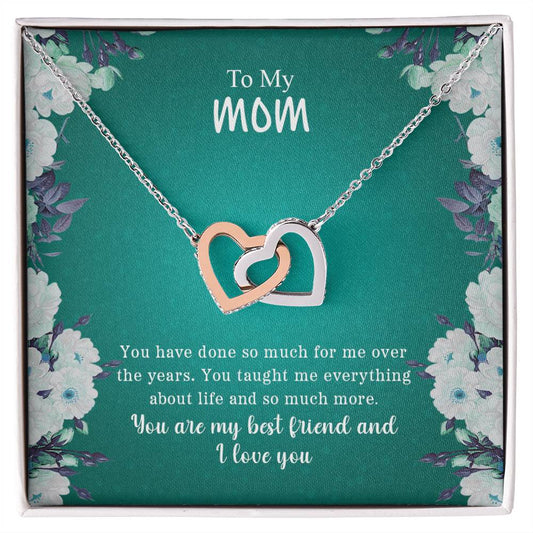 To My Mom | I Love You - Interlocking Hearts necklace